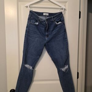 Abercrombie & Fitch Women's Dark Blue Skinny Jeans